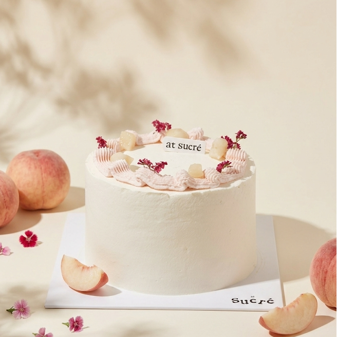 Earl Grey & White Peach Cake Singapore | at sucré Everton Park