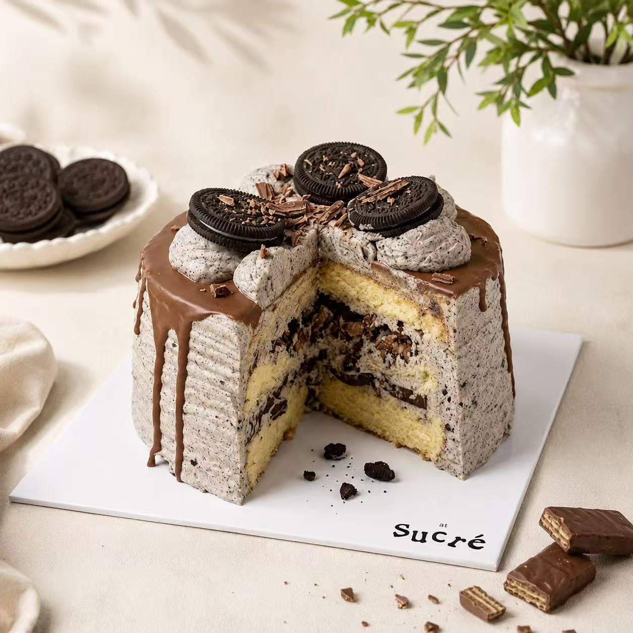 Oreo, KitKat & Cocoa Milk Pudding Cake